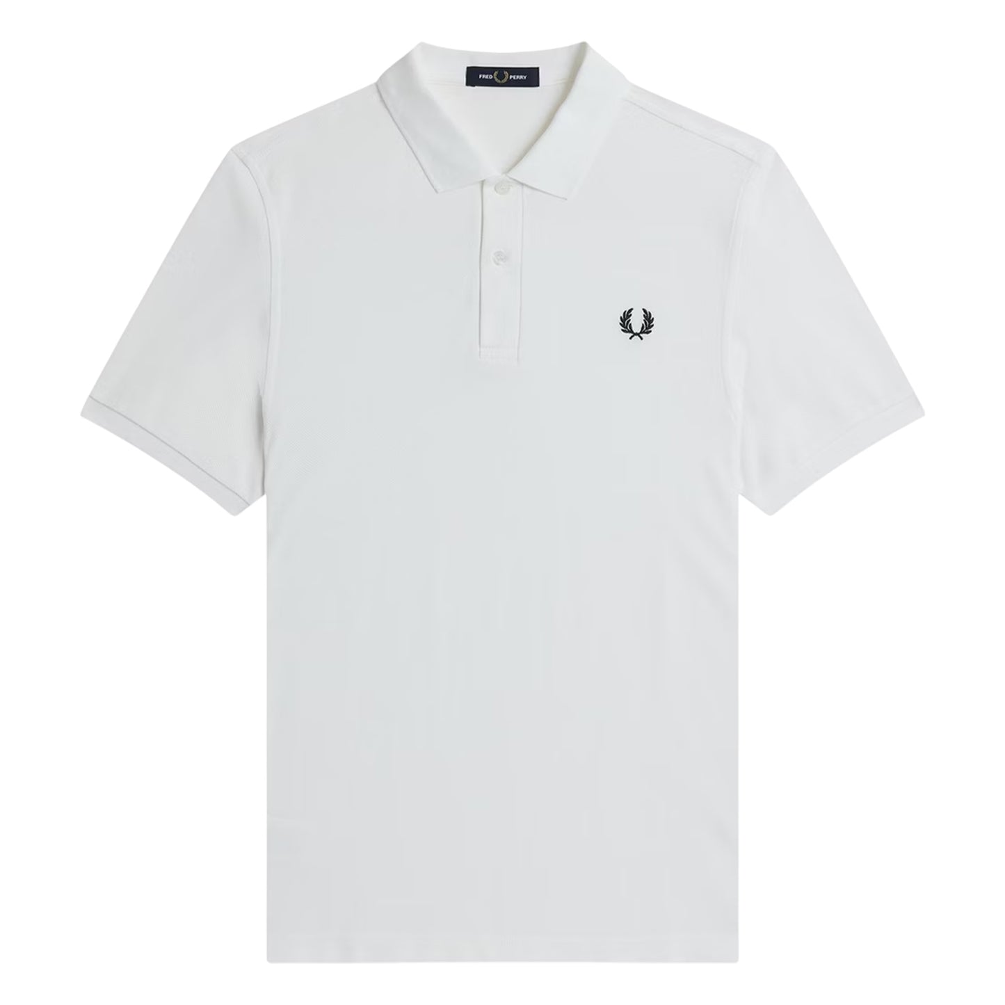 White - Front - Fred Perry Mens Logo Cotton Polo Shirt