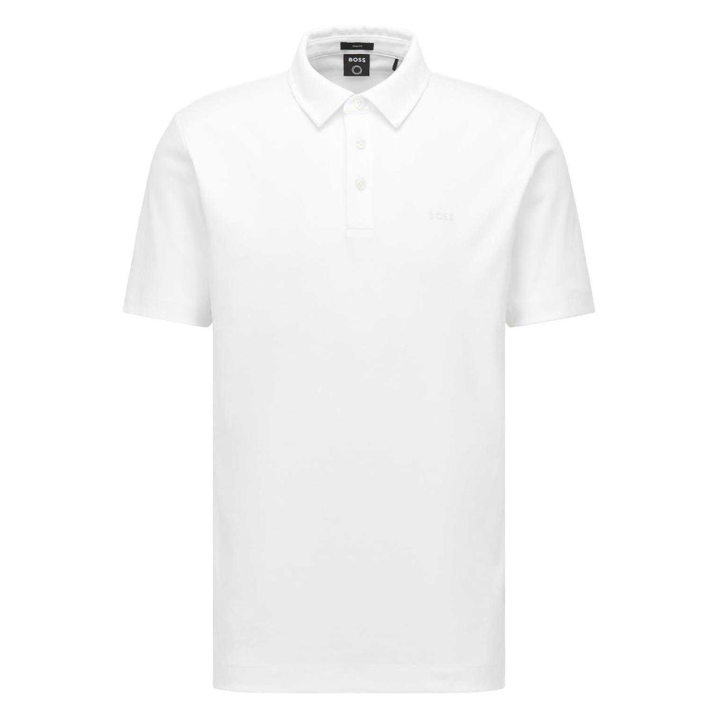 White - Front - Boss Mens 30 Slim Polo Shirt