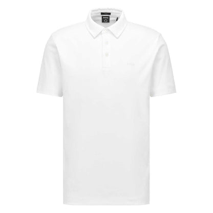 White - Front - Boss Mens 30 Slim Polo Shirt