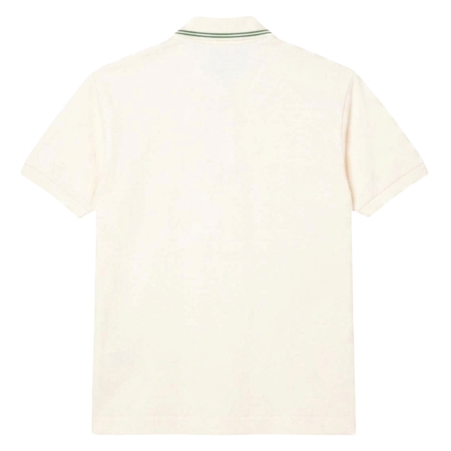 White - Back - Lacoste Mens Striped Regular Short-Sleeved Polo Shirt