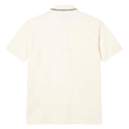 White - Back - Lacoste Mens Striped Regular Short-Sleeved Polo Shirt