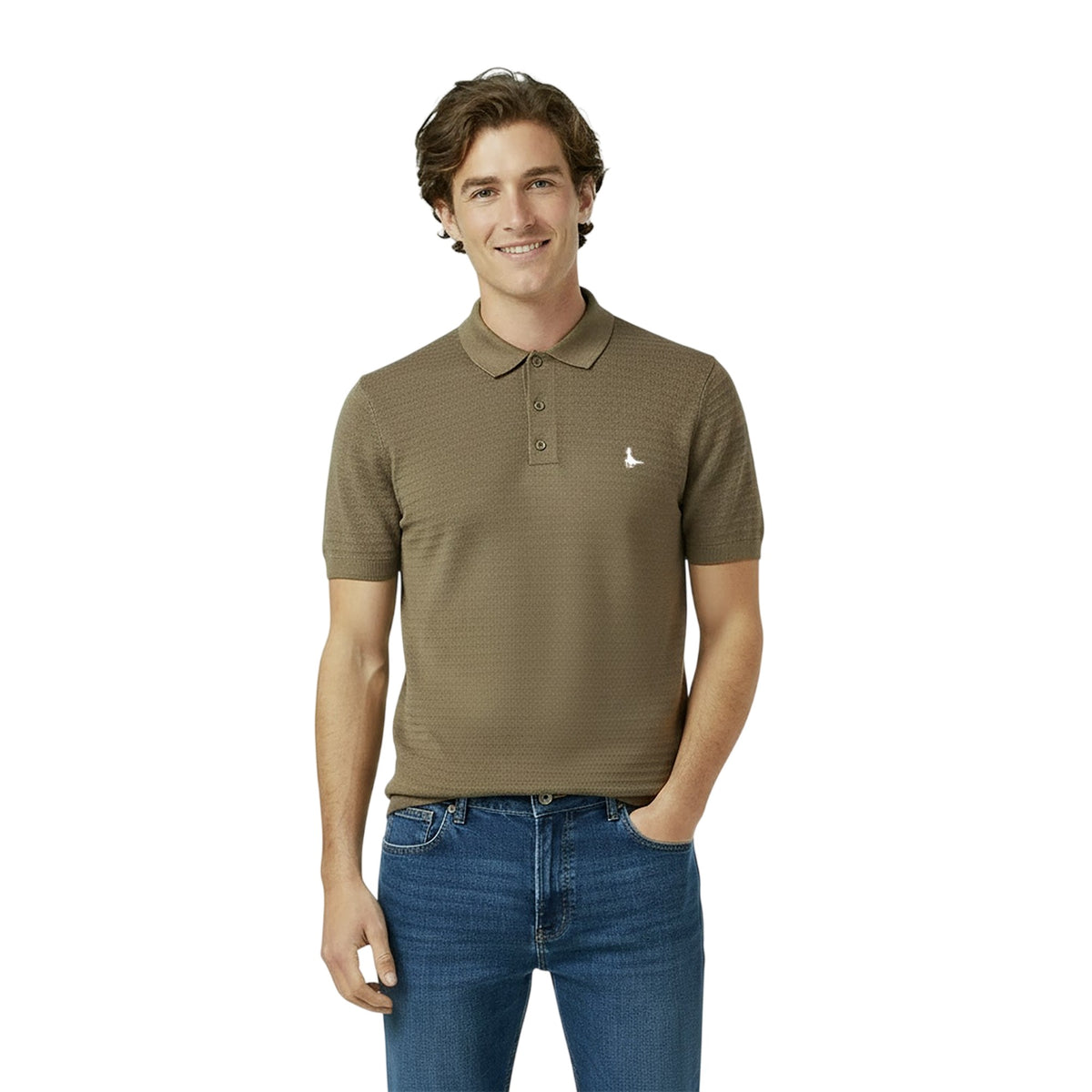 Olive - Side - Jack Wills Mens Regular Polo Shirt