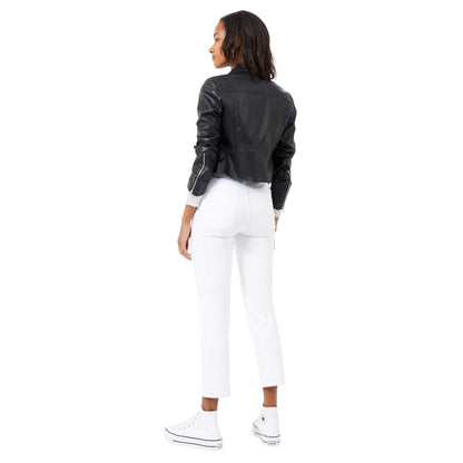 Black - Pack Shot - French Connection Womens-Ladies Etta Faux Leather Biker Jacket