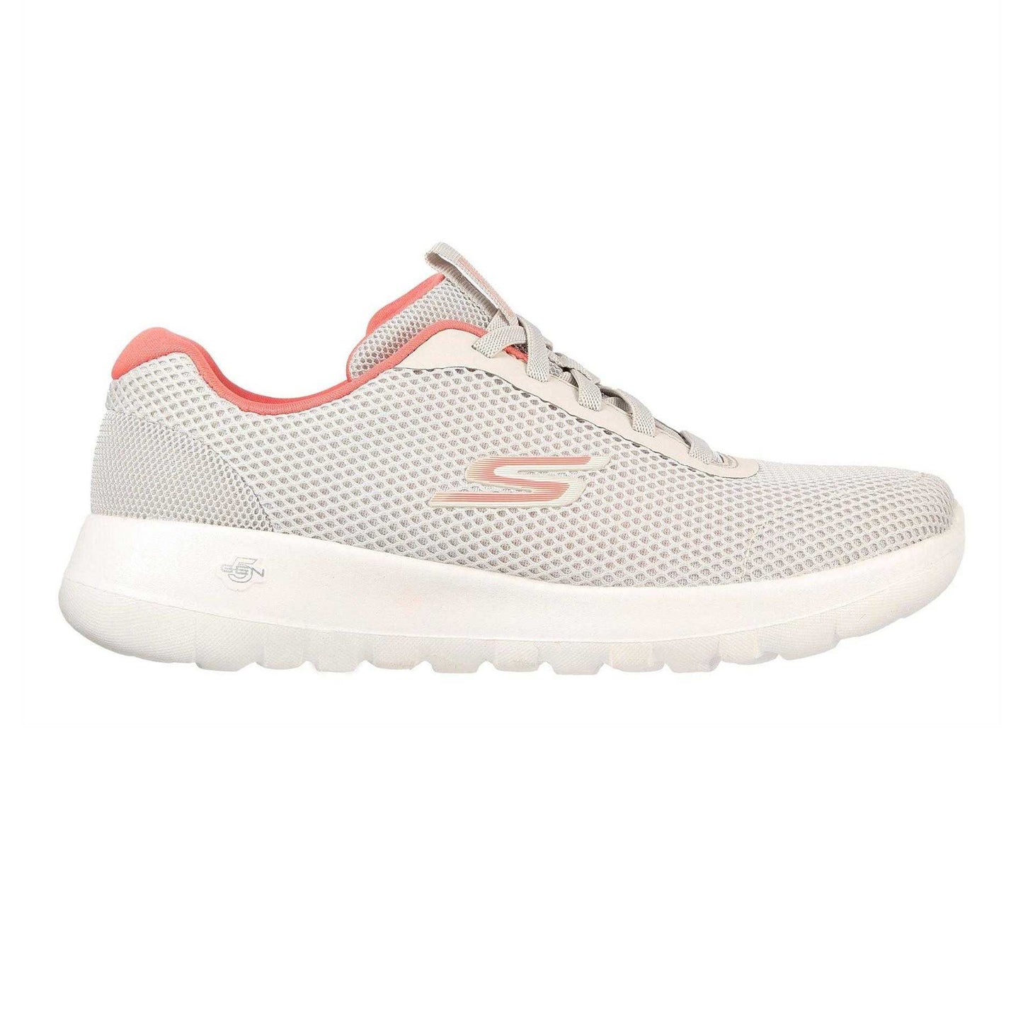 Off White-Pink - Side - Skechers Womens-Ladies Go Walk Joy Colour Pop Mesh Trainers