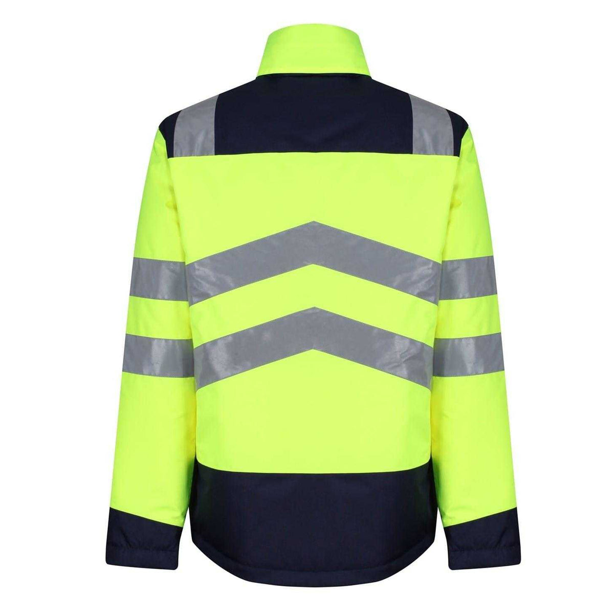 Yellow-Navy - Back - Regatta Mens Hi-Vis Safety Jacket