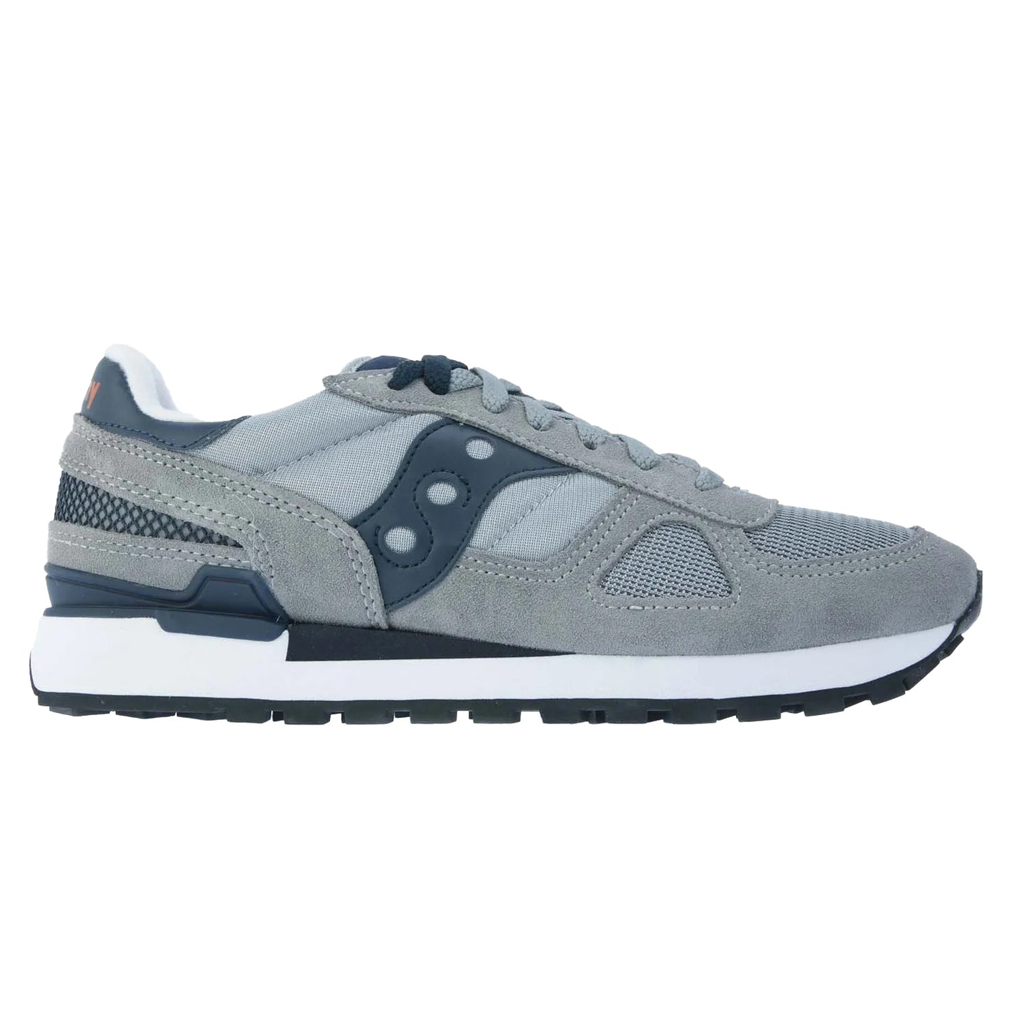 Grey - Side - Saucony Mens Shadow Original Suede Panel Trainers