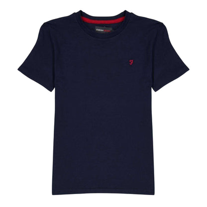 Navy Blue - Front - Farah Childrens-Kids Embroidered Logo T-Shirt