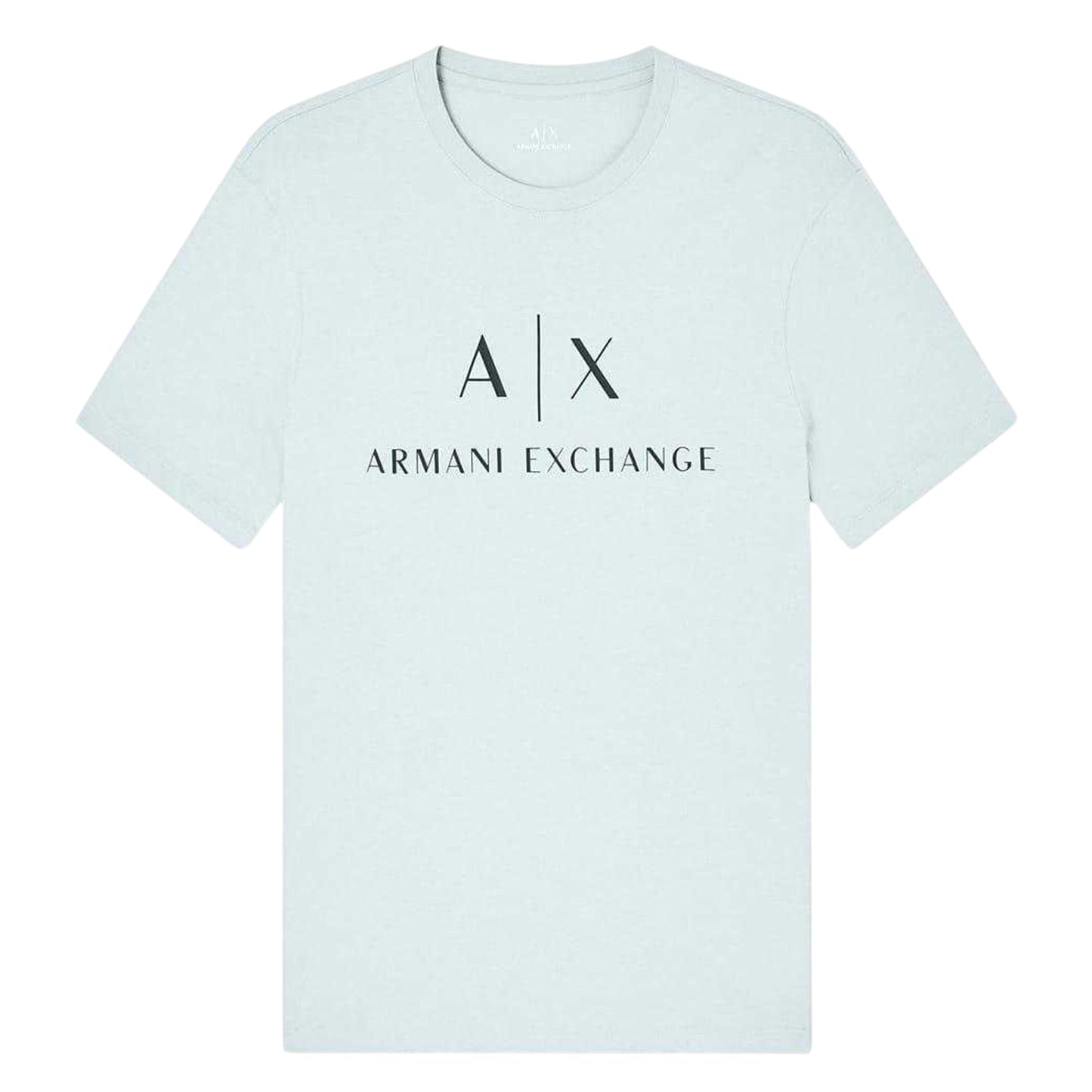 Aqua Grey - Front - Armani Exchange Mens Lettering Logo T-Shirt