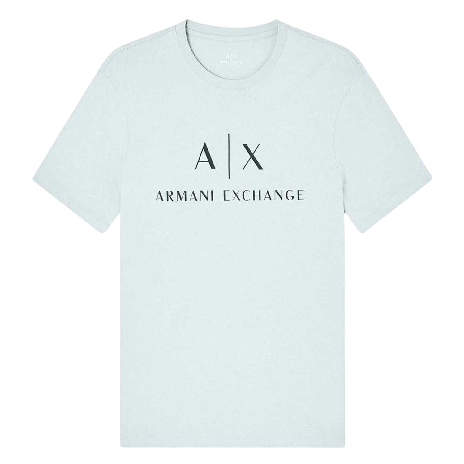 Aqua Grey - Front - Armani Exchange Mens Lettering Logo T-Shirt