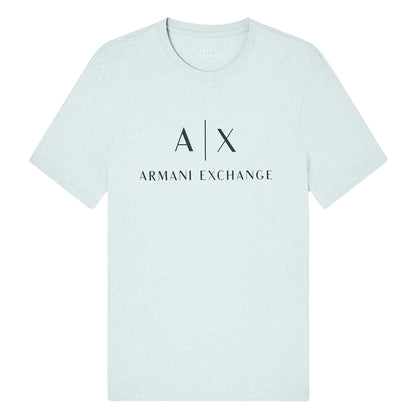 Aqua Grey - Front - Armani Exchange Mens Lettering Logo T-Shirt