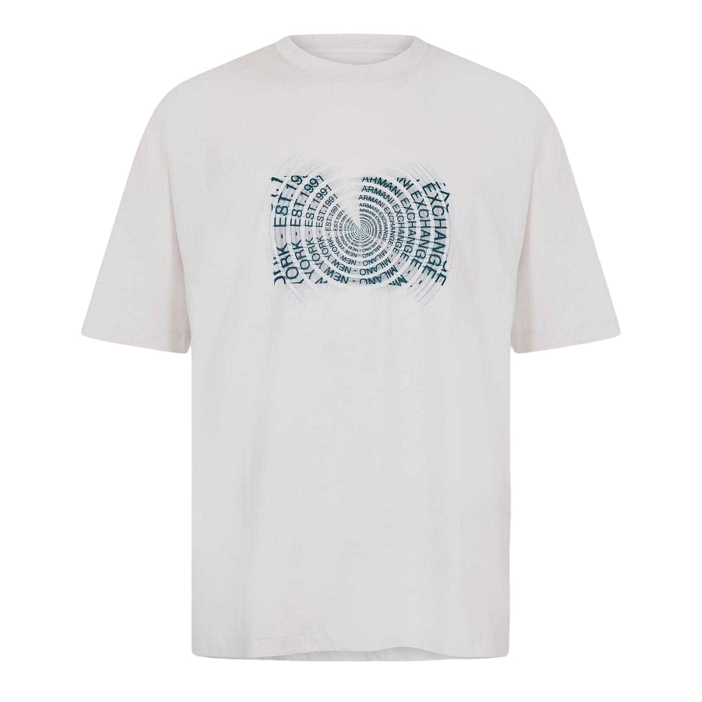 White - Front - Armani Exchange Mens Graphic Print T-Shirt