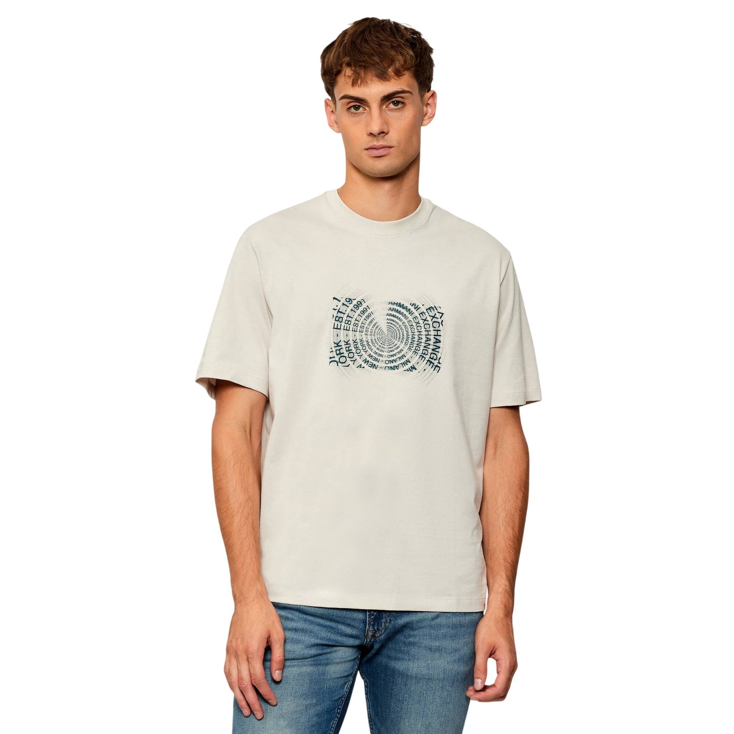 White - Side - Armani Exchange Mens Graphic Print T-Shirt
