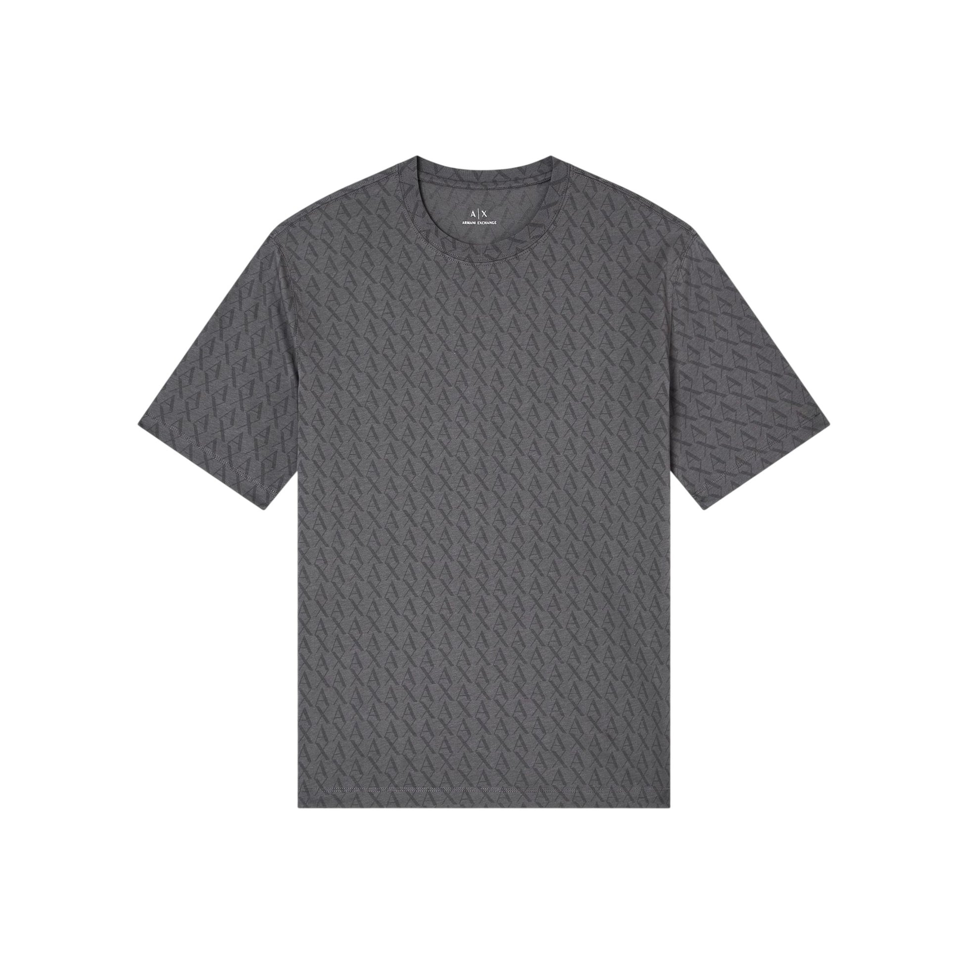 Sage - Front - Armani Exchange Mens Logo All-Over Print T-Shirt
