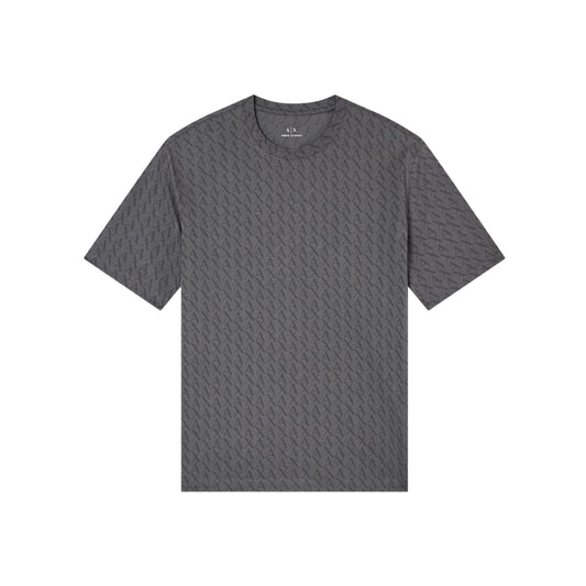 Sage - Front - Armani Exchange Mens Logo All-Over Print T-Shirt