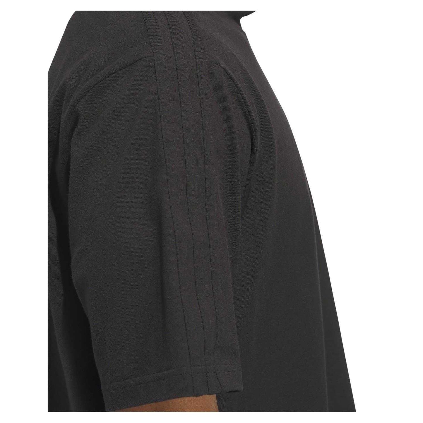 Black - Side - Adidas Mens Logo Mock Neck Loose T-Shirt