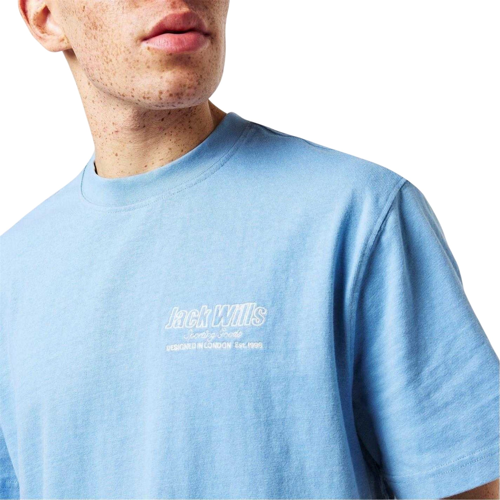 Sky Blue - Side - Jack Wills Mens Outline Regular T-Shirt