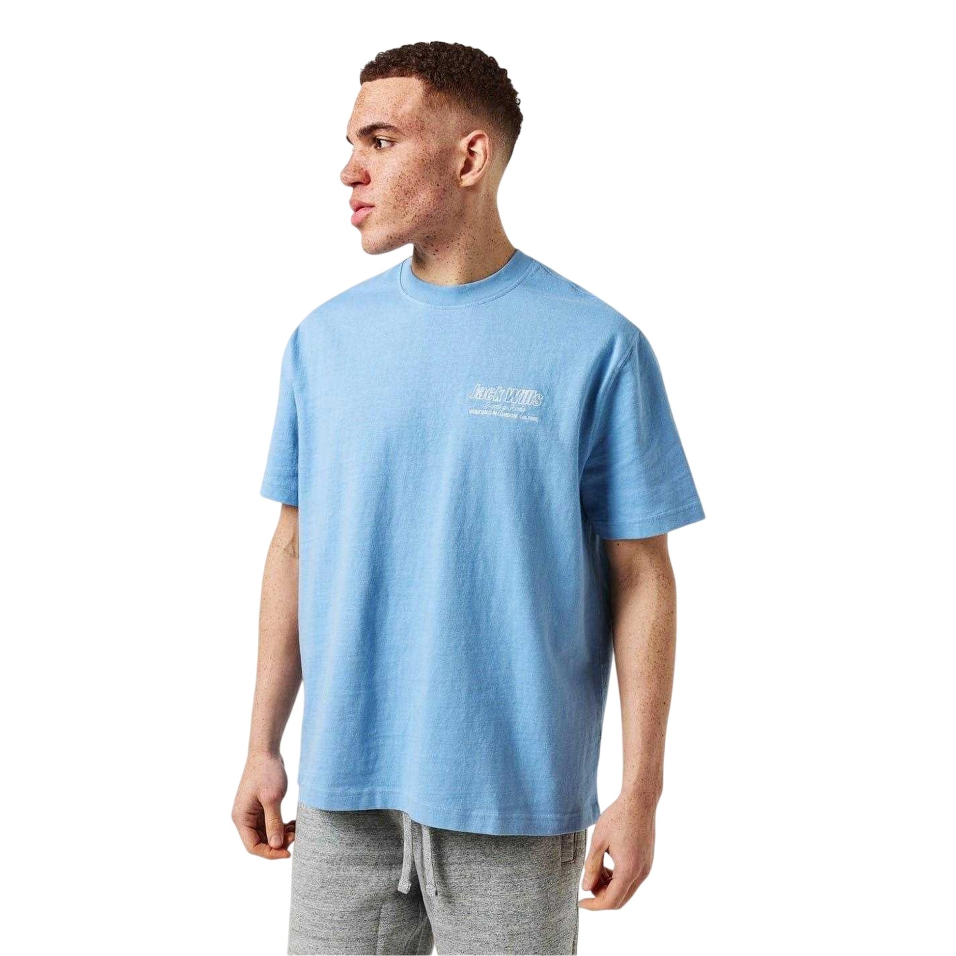 Sky Blue - Lifestyle - Jack Wills Mens Outline Regular T-Shirt