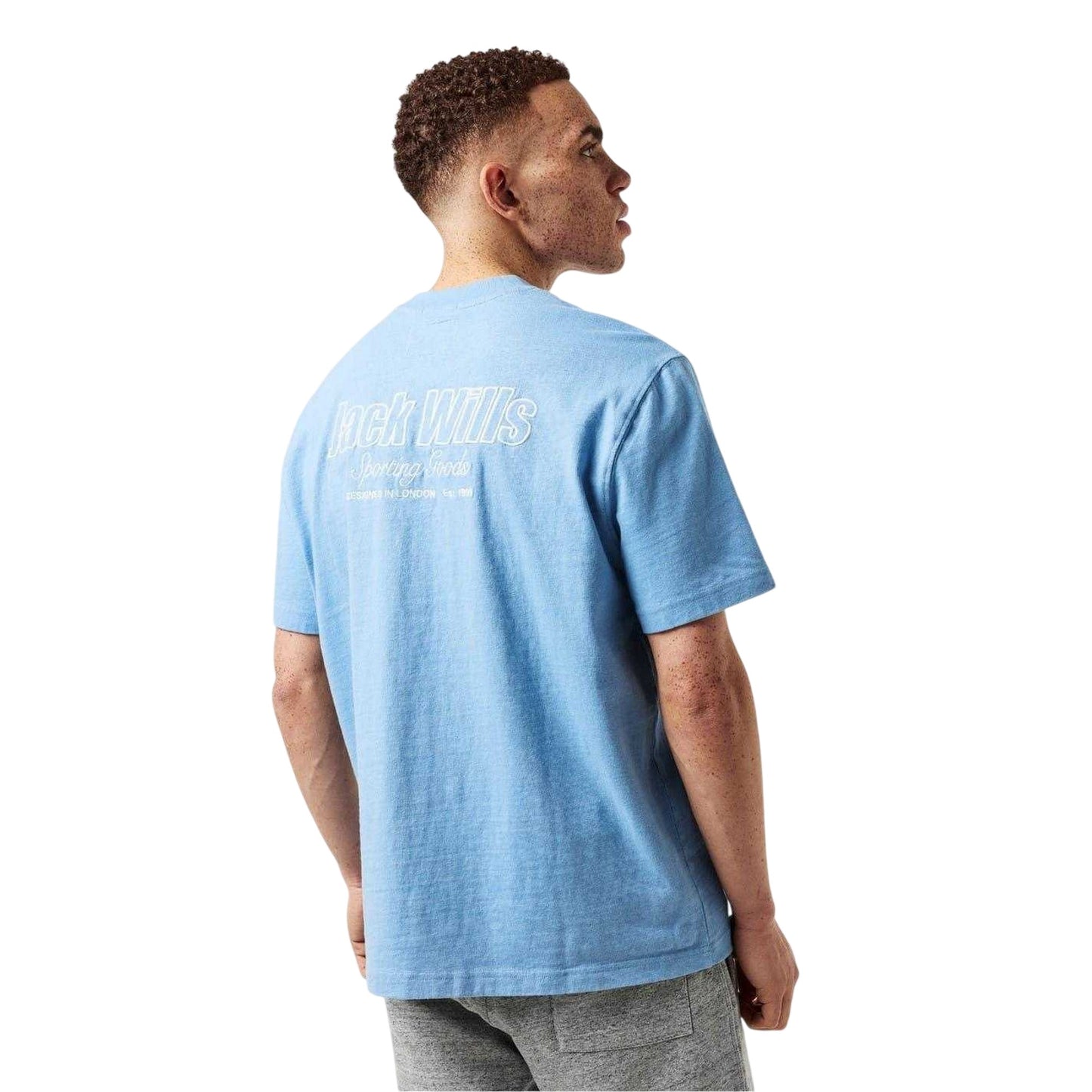 Sky Blue - Pack Shot - Jack Wills Mens Outline Regular T-Shirt