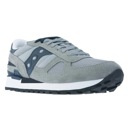 Grey - Front - Saucony Mens Shadow Original Suede Panel Trainers