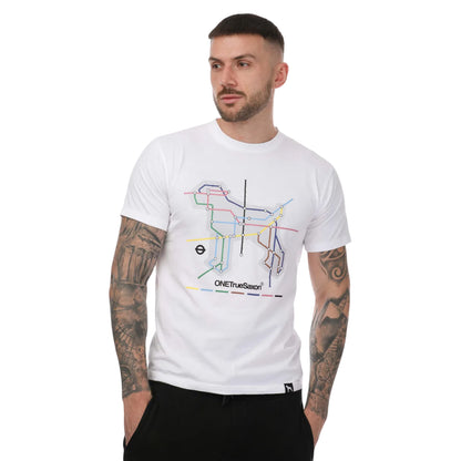 White - Front - One True Saxon Mens Station T-Shirt