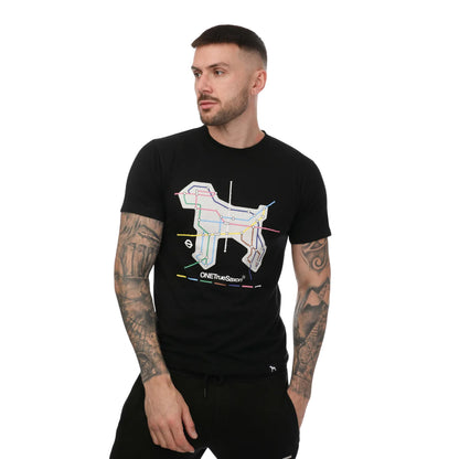 Black - Front - One True Saxon Mens Station T-Shirt