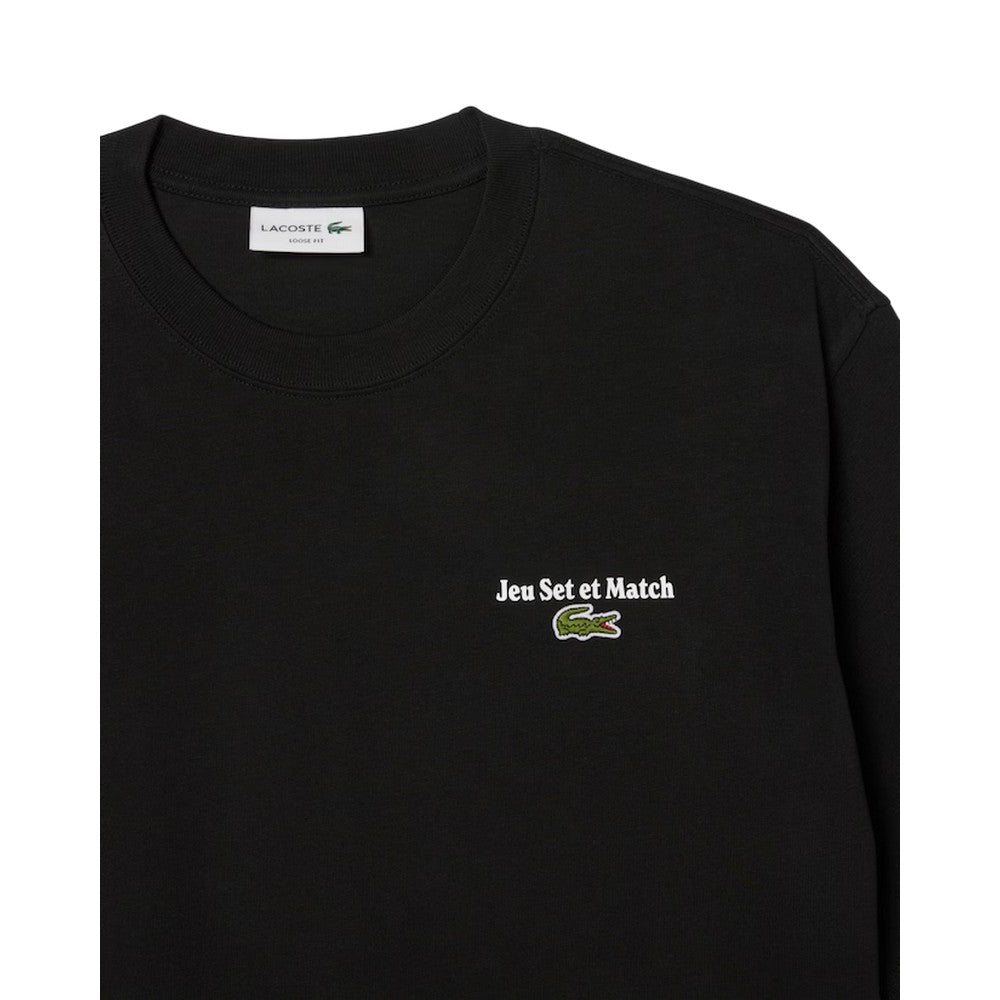 Black - Side - Lacoste Mens Jersey Loose T-Shirt