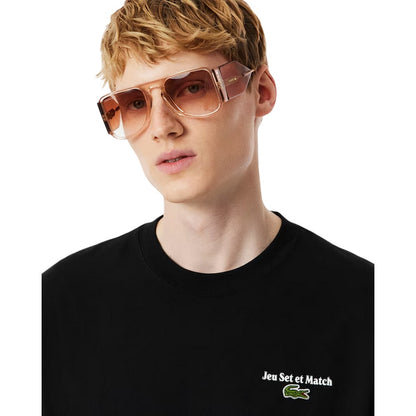 Black - Lifestyle - Lacoste Mens Jersey Loose T-Shirt