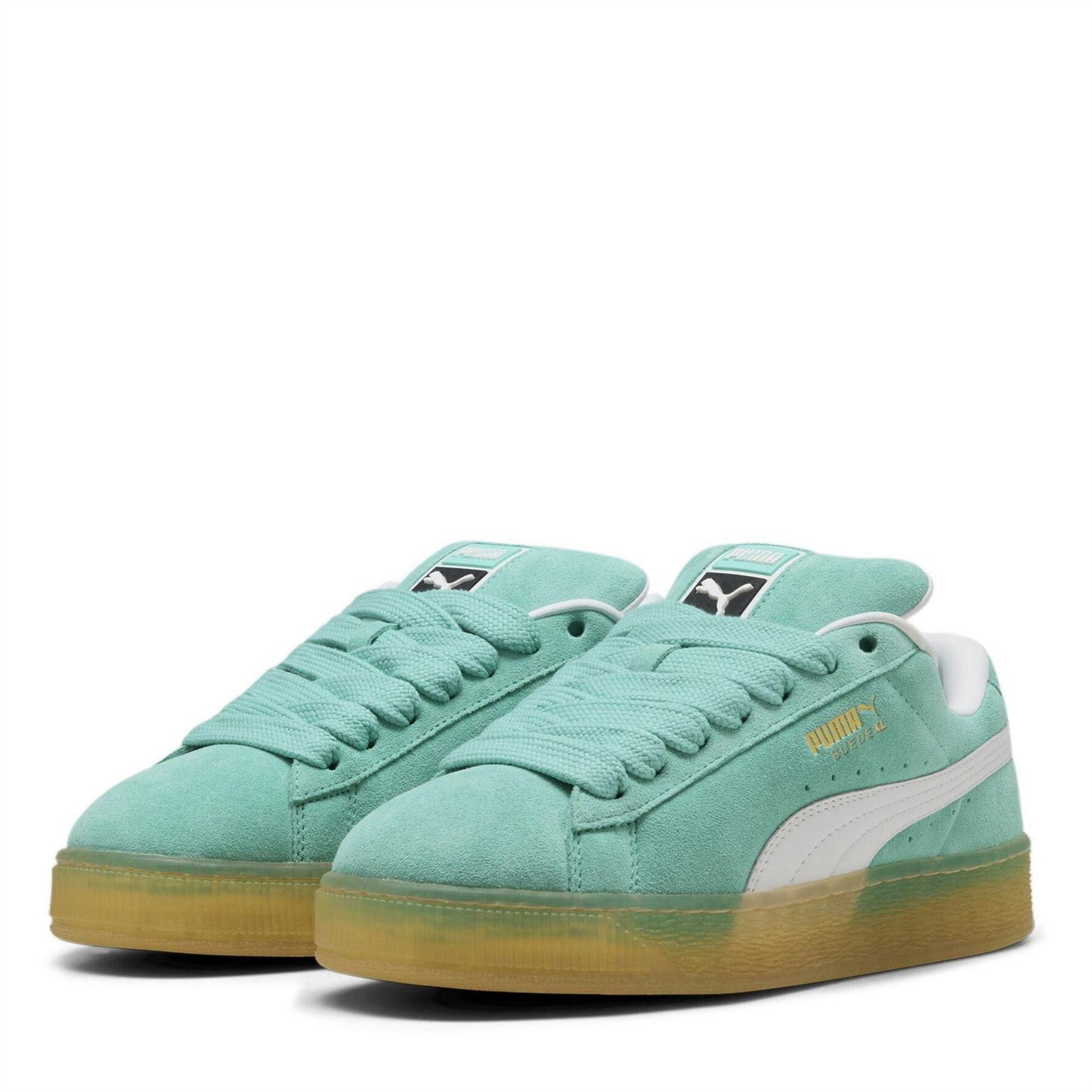 Aqua-White - Front - Puma Mens XL Suede Trainers