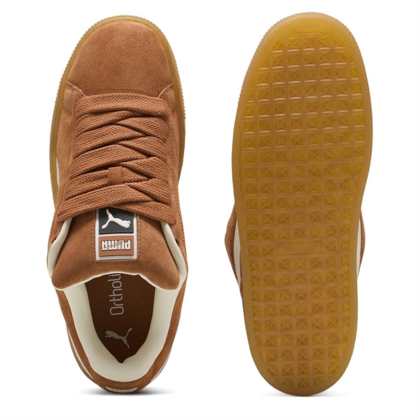 Brandy-White - Side - Puma Mens XL Suede Trainers
