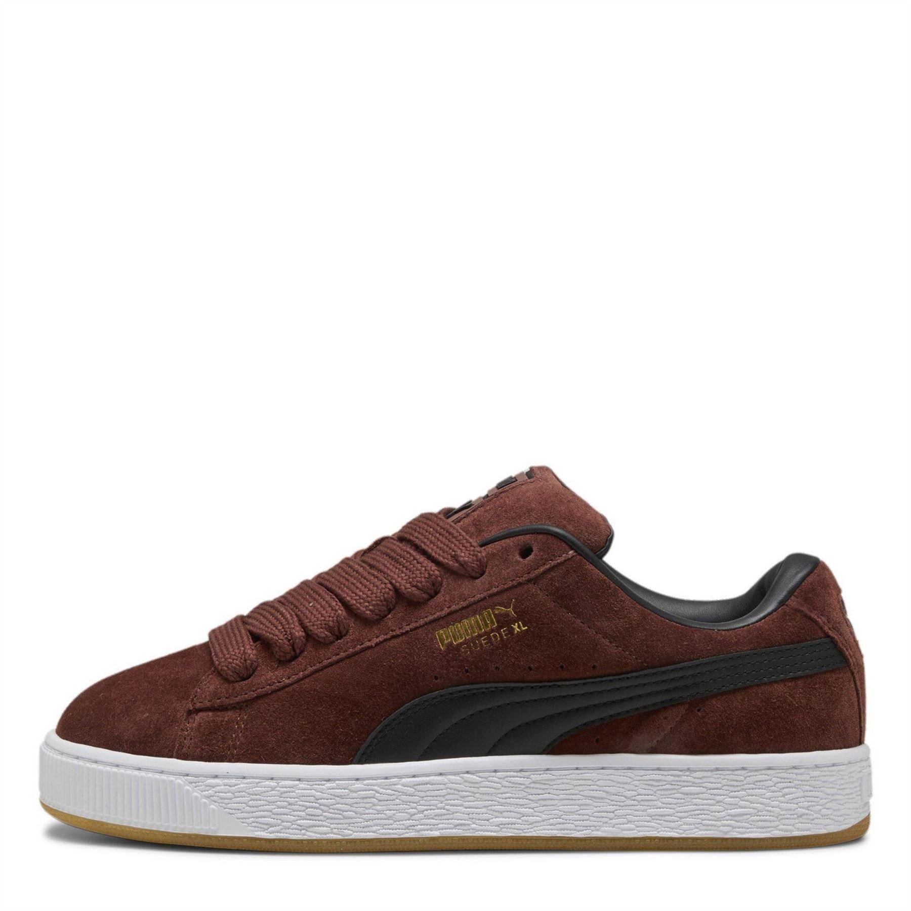 Chocolate-White - Back - Puma Mens XL Suede Trainers