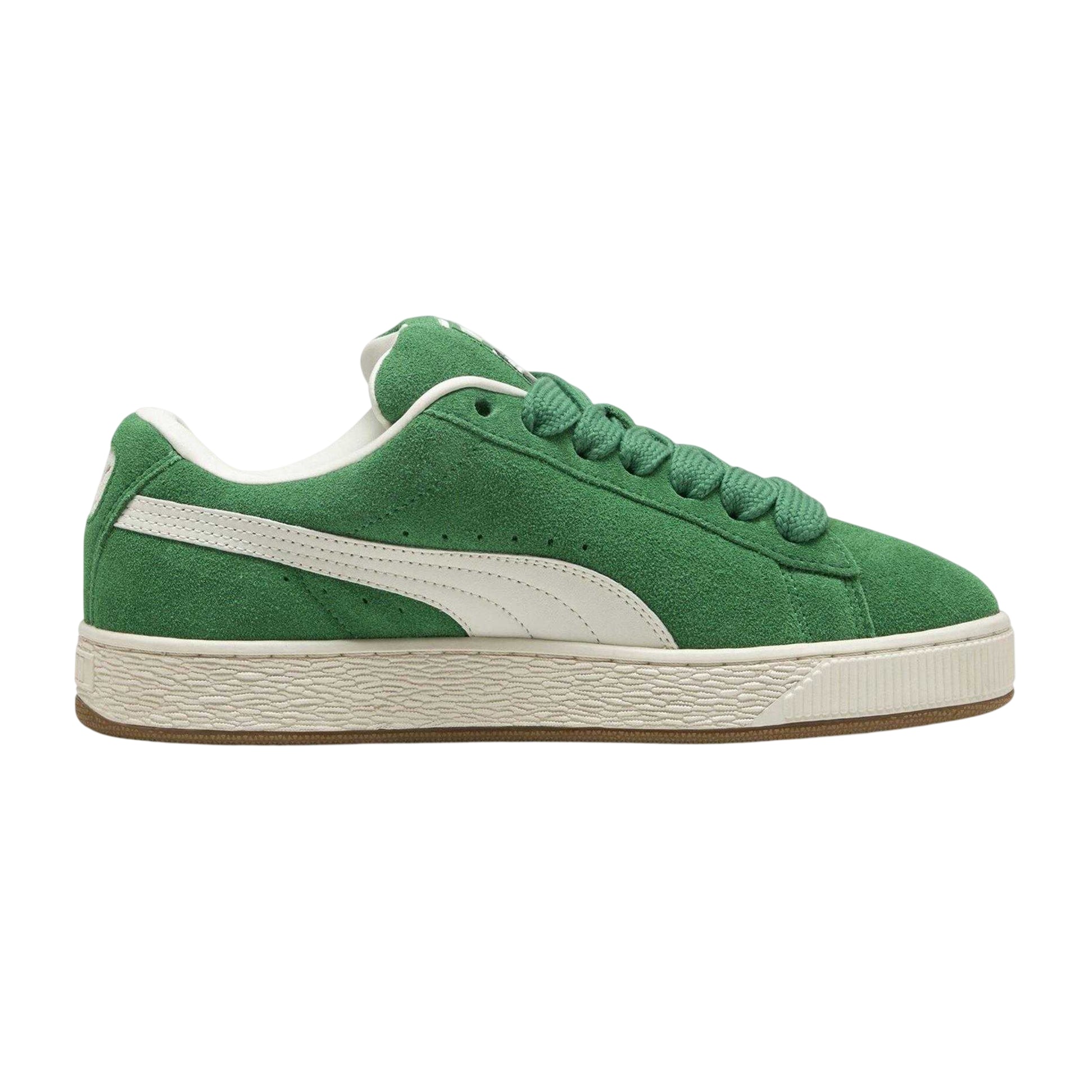 Green-White - Side - Puma Mens XL Suede Trainers