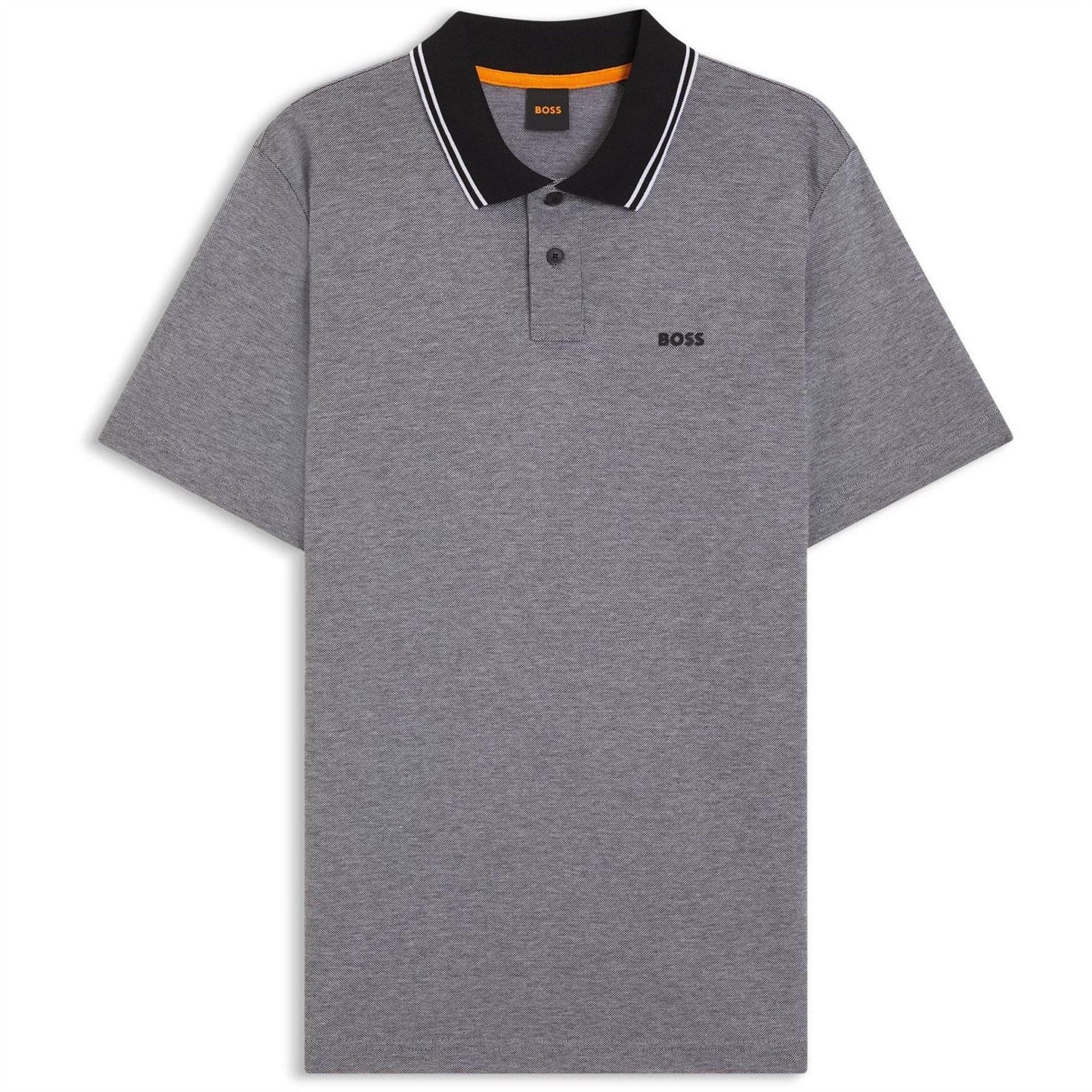 Black - Front - Boss Mens Peoxfordnew Short-Sleeved Polo Shirt
