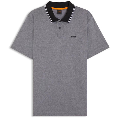 Black - Front - Boss Mens Peoxfordnew Short-Sleeved Polo Shirt