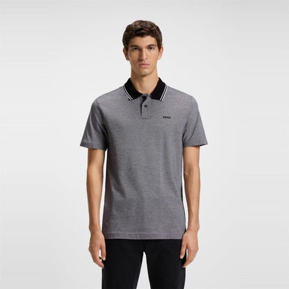 Black - Back - Boss Mens Peoxfordnew Short-Sleeved Polo Shirt