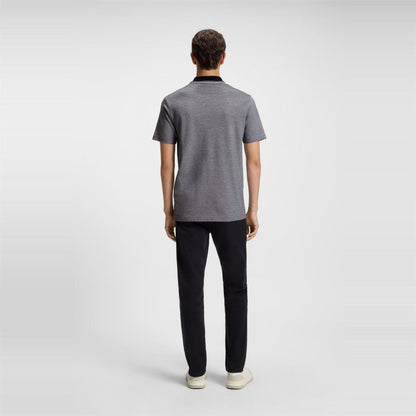 Black - Side - Boss Mens Peoxfordnew Short-Sleeved Polo Shirt