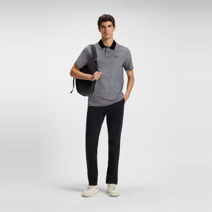 Black - Pack Shot - Boss Mens Peoxfordnew Short-Sleeved Polo Shirt