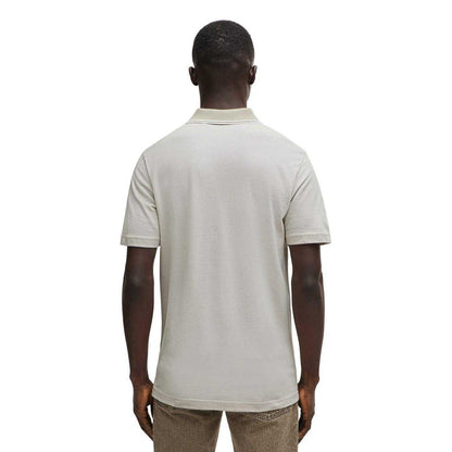 Light Beige - Back - Boss Mens Peoxfordnew Short-Sleeved Polo Shirt