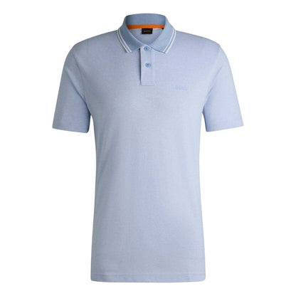 Blue - Front - Boss Mens Peoxfordnew Short-Sleeved Polo Shirt