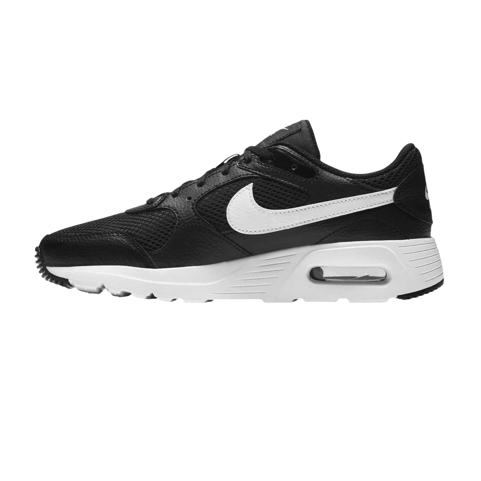 Black-White - Side - Nike Womens-Ladies Air Max SC Leather Trainers