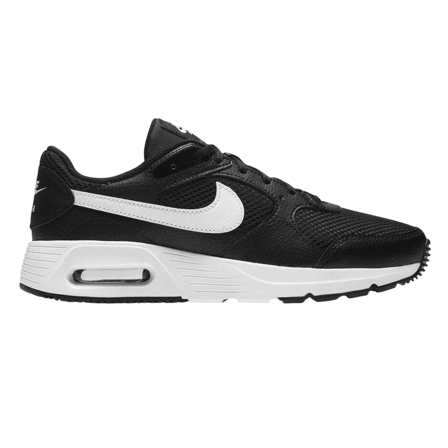 Black-White - Front - Nike Womens-Ladies Air Max SC Leather Trainers