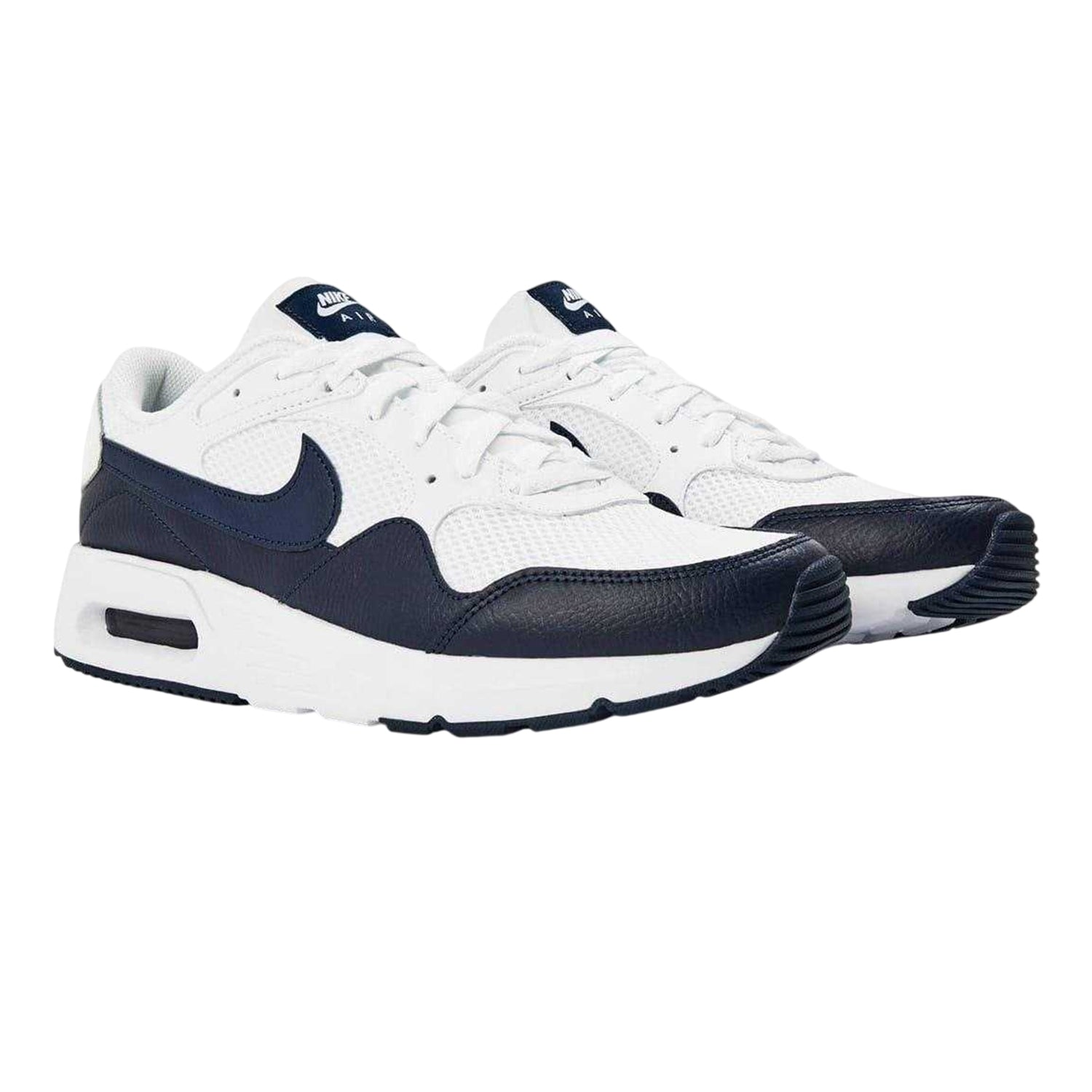 White-Grey - Side - Nike Mens Air Max SC Leather Trainers
