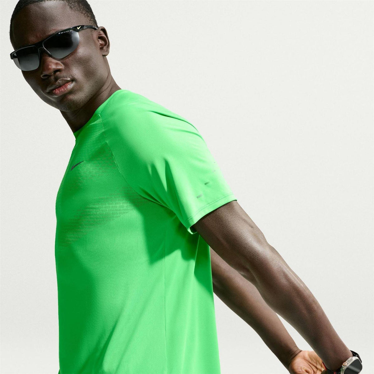 Green-Spark - Side - Nike Mens Stride Running Top