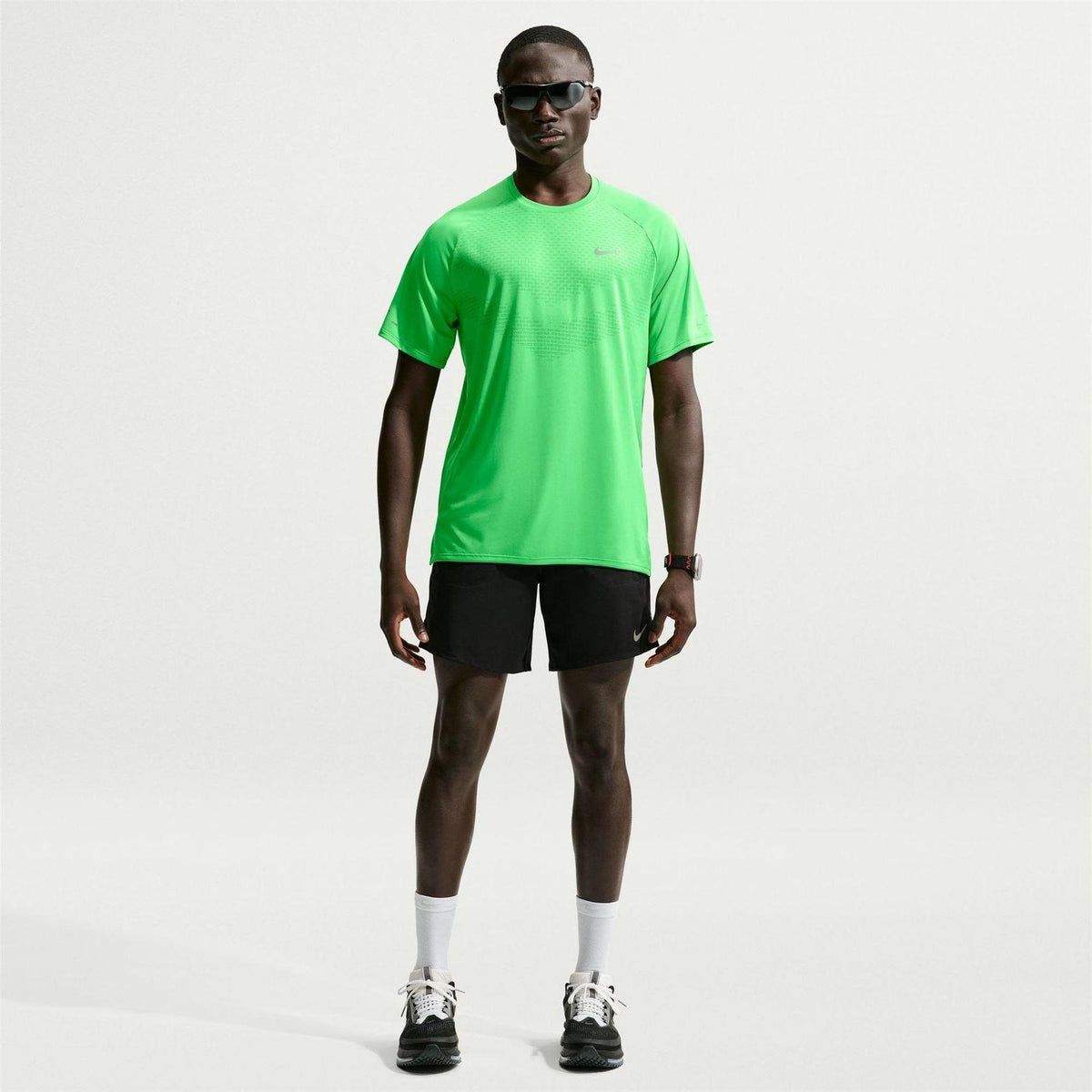 Green-Spark - Pack Shot - Nike Mens Stride Running Top