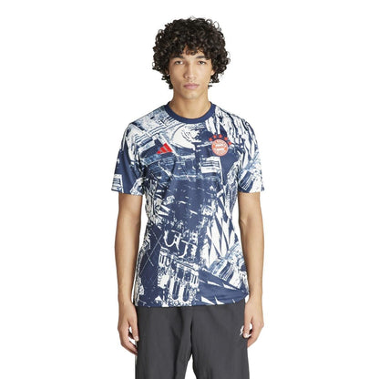 Off White - Side - Adidas Mens Pre-Match FC Bayern Munich Jersey