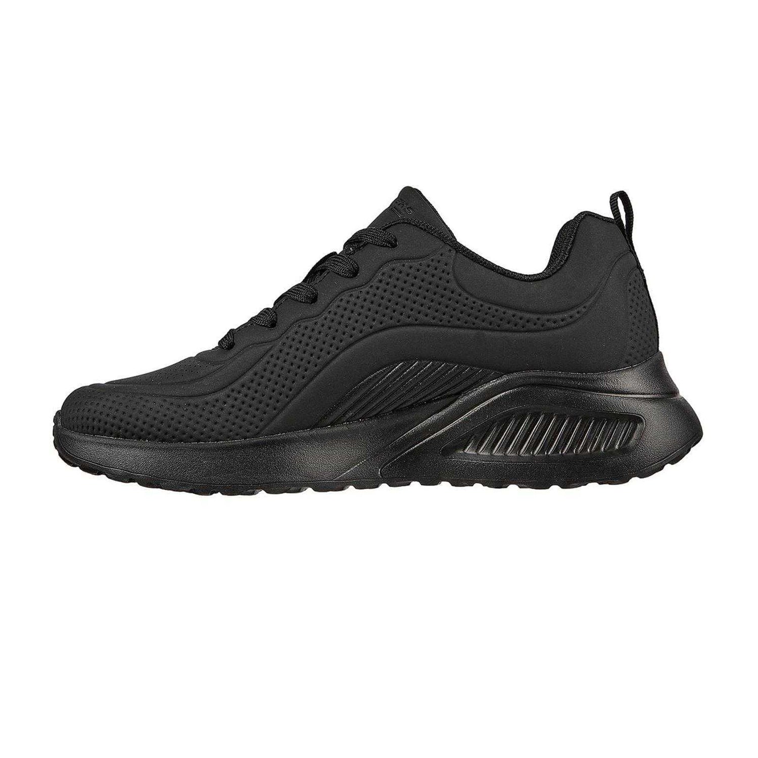 Black - Back - Skechers Womens-Ladies Bob Buno Logo Trainers
