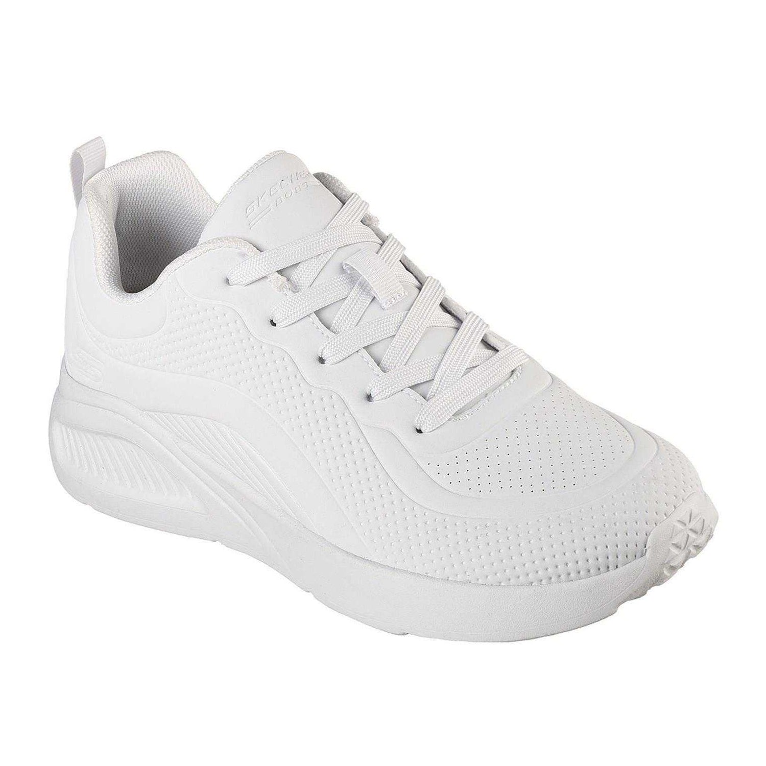 White - Pack Shot - Skechers Womens-Ladies Bob Buno Logo Trainers