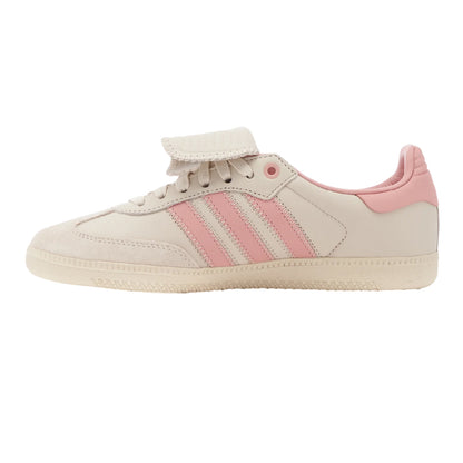 White-Pink - Side - Adidas Mens Samba 3 Stripes Leather Shoes