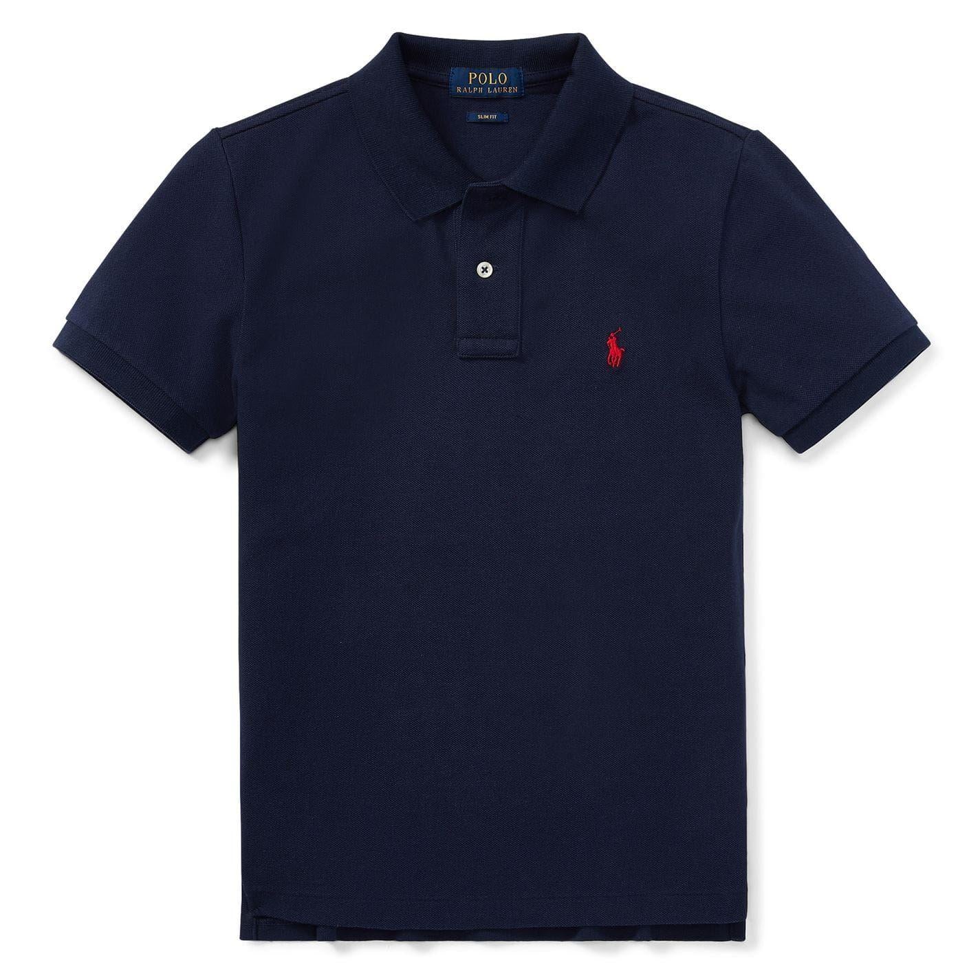 French Navy - Front - Ralph Lauren Boys Custom Short-Sleeved Polo Shirt