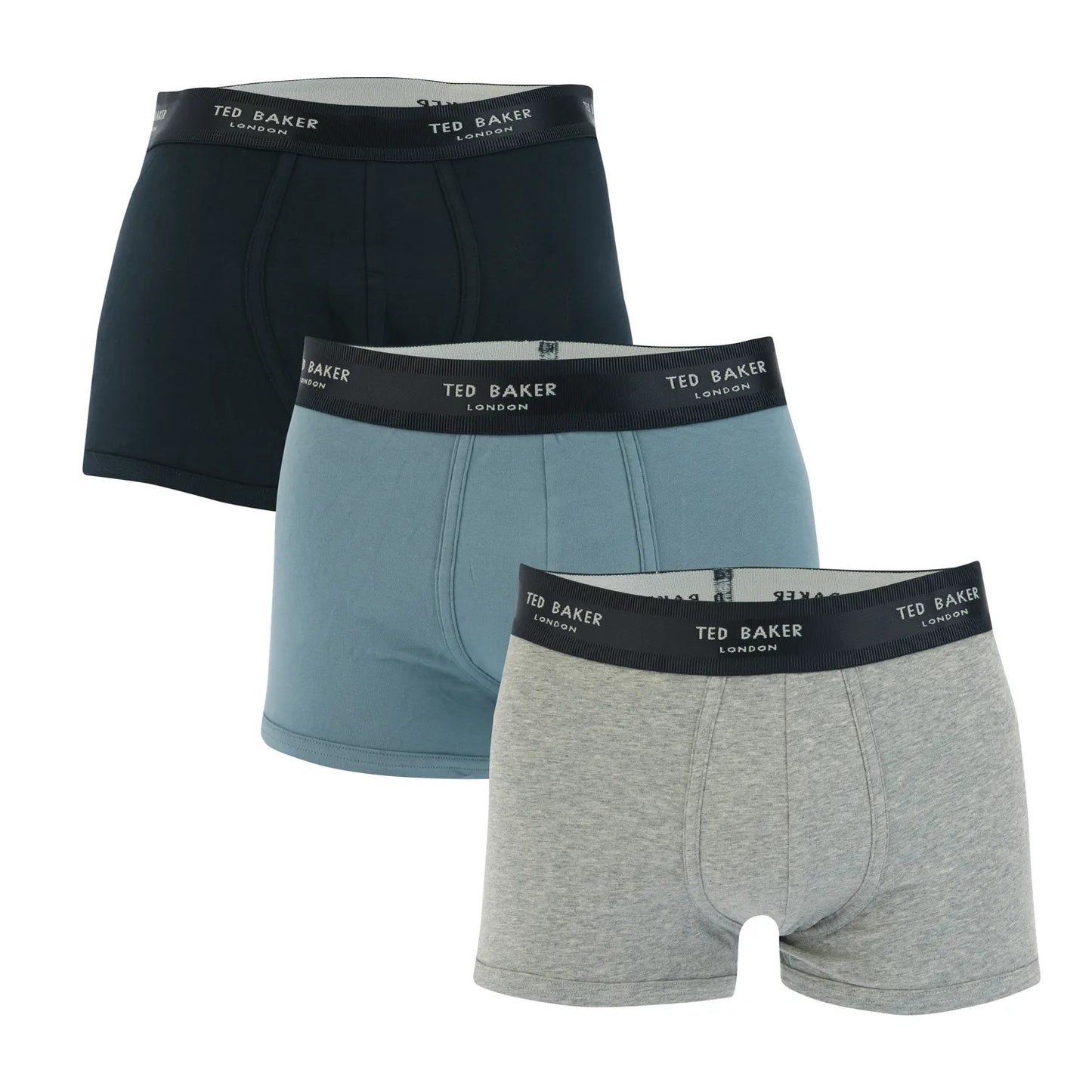 Multicoloured - Front - Ted Baker Mens Cotton Boxer Shorts (Pack of 3)