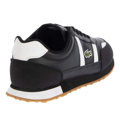 Black-White - Back - Lacoste Childrens-Kids Partner Trainers